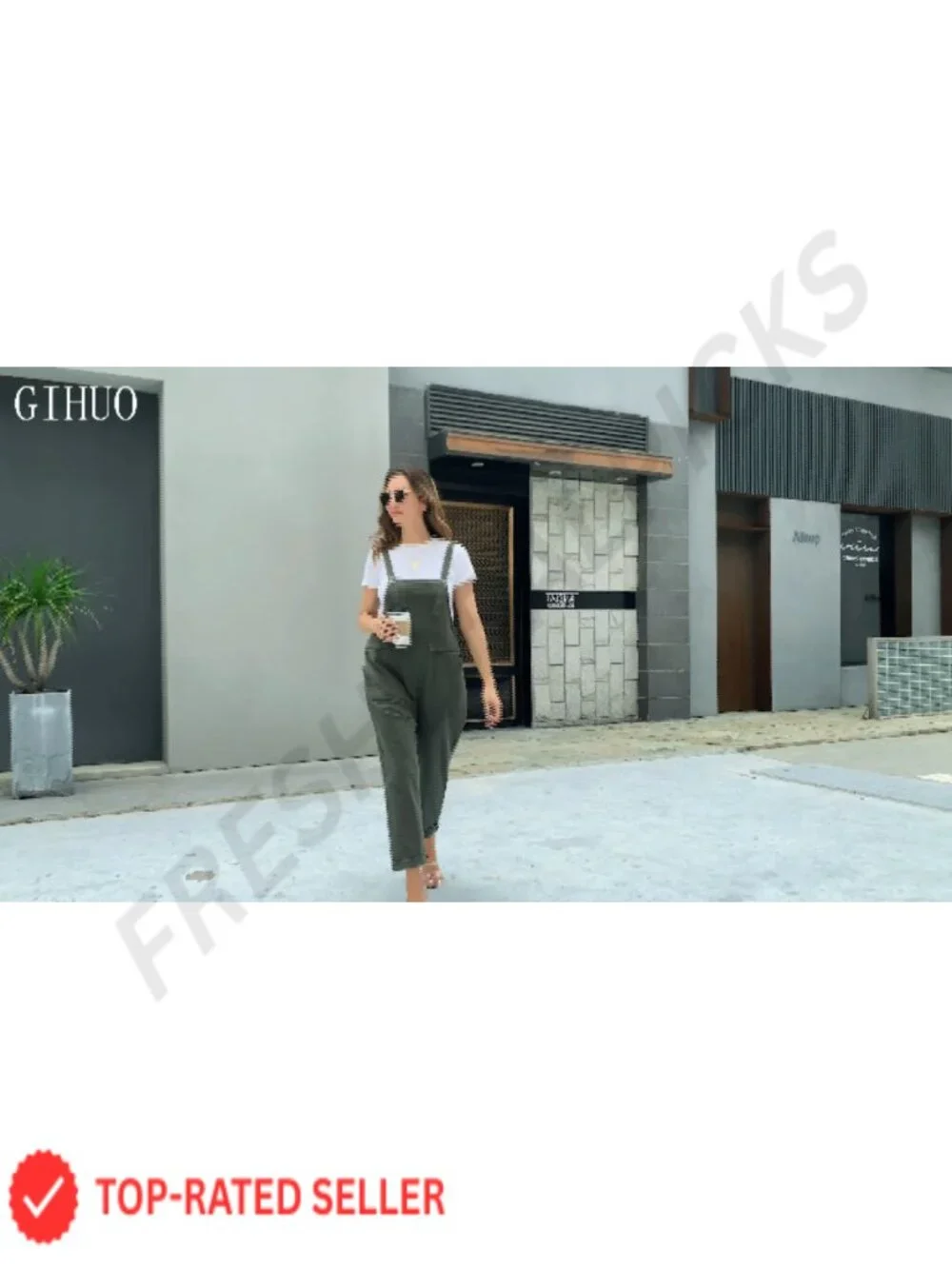Linen Overalls for Women Loose Fit Baggy Jumpsuit Cotton Adjustable Straps